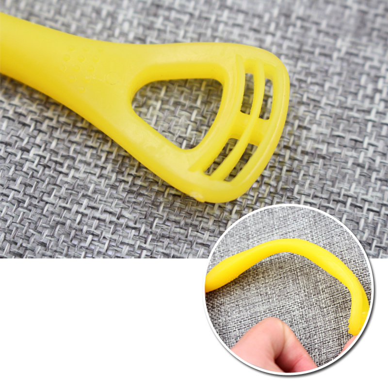 OEM Yellow Soft Rubber Tongue Scrapper For Kid