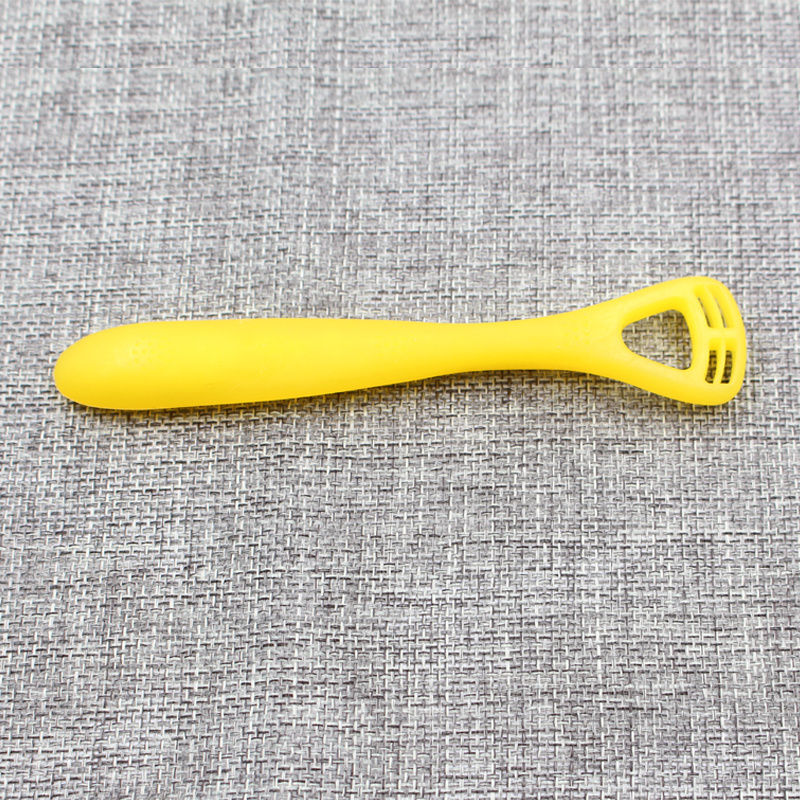 OEM Yellow Soft Rubber Tongue Scrapper For Kid