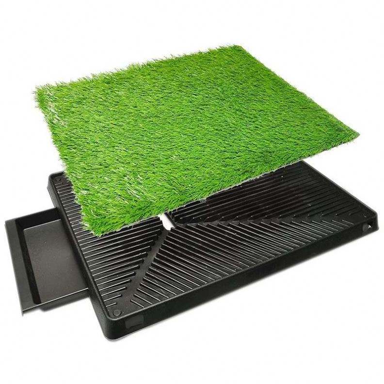 Unisport Pet Dog Cat Artificial Grass Litter Toilet Foot Mat Training Indoor Plastic Tray Grass Training System Box Dog