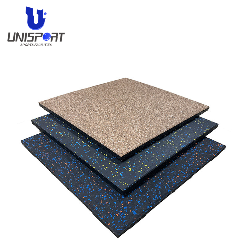 UNISPORT Flexible Anti-Slip Material Rubber Gym Mat  Floor Sliders Flooring Rubber tiles