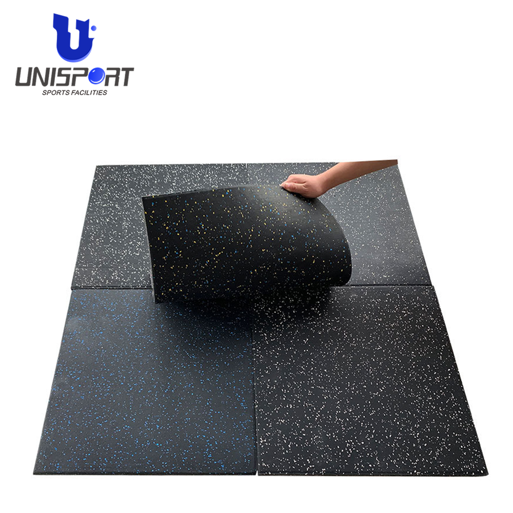 UNISPORT Flexible Anti-Slip Material Rubber Gym Mat  Floor Sliders Flooring Rubber tiles