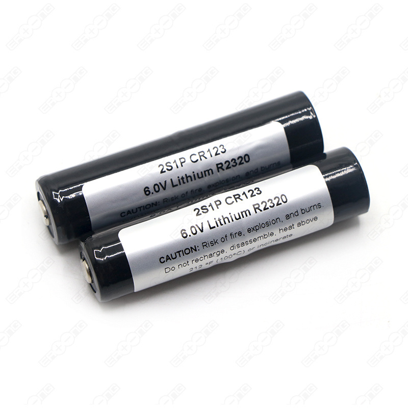 Cr123A 3V Lithium Batteries Rechargeable 1550Mah 2s1p Battery Pack For LED Light  Laser Pen