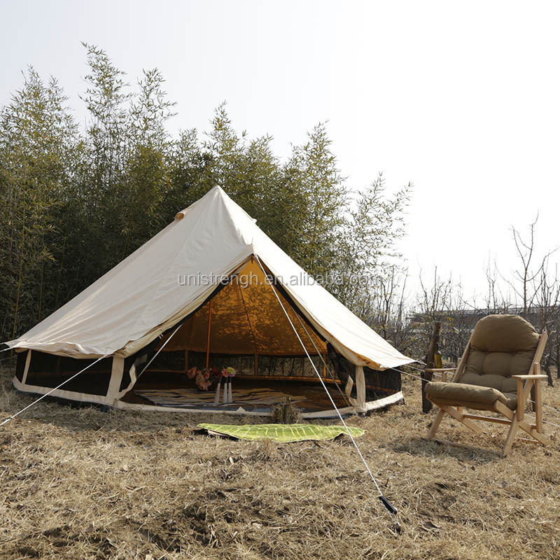 Summer Holiday Bell Tent Round Floor Outdoor Glamping Bell Tent