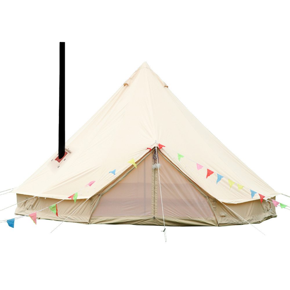 Heavy Duty 5m Luxury Cotton Canvas Bell Tent For Glamping