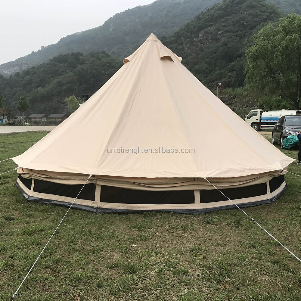 Summer Holiday Bell Tent Round Floor Outdoor Glamping Bell Tent