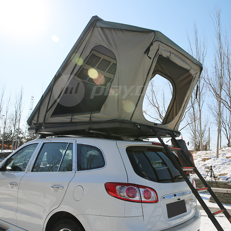 Unistrengh 4wd Hard Shell Roof Tent With Skylight Roof Top Tent Hard Shell 2-3 Man Car Tent