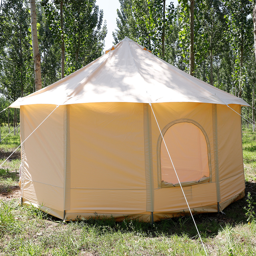 China luxury canvas yurt tent waterproof winter glamping mongolian yurt with stove hole