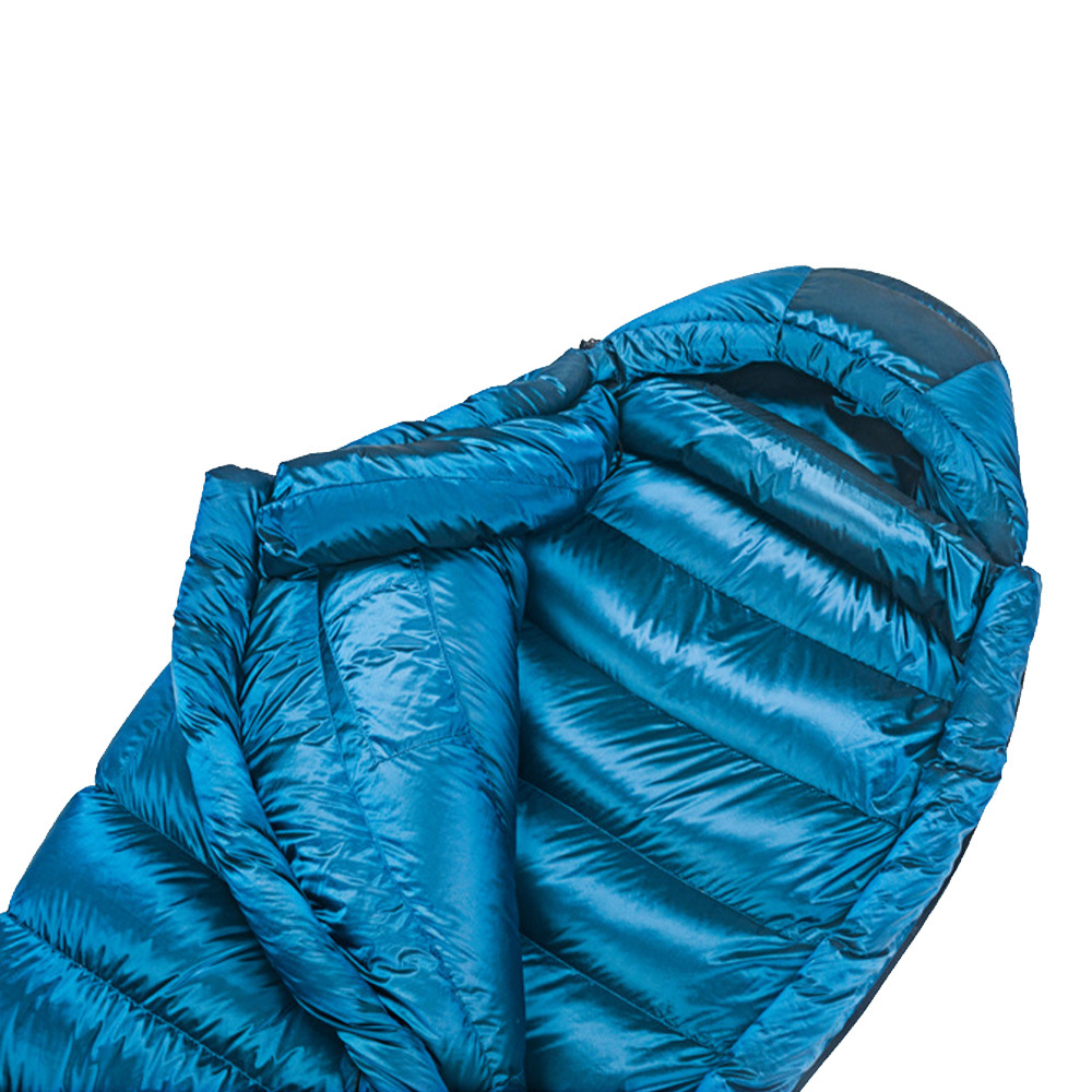 Factory Wholesale OEM  V-Shaped Lock Blue Mummy Sleeping Bags For Camping