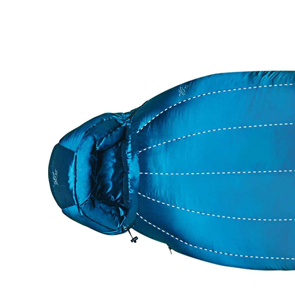 Factory Wholesale OEM  V-Shaped Lock Blue Mummy Sleeping Bags For Camping