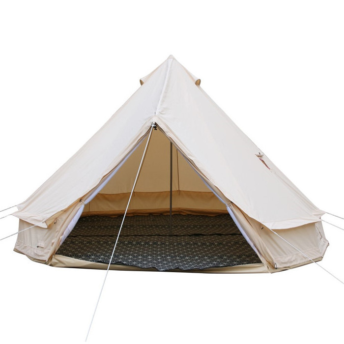 Four seasons bell tent glamping luxury waterproof 3m 4m 5m 6m 7m cotton canvas bell tent yurt for outdoor camping