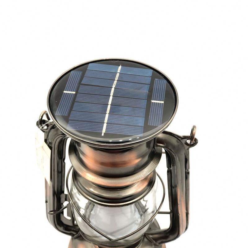 retro Solar Panel Rechargeable  Outdoors Camping LED Lantern with USB output LED light