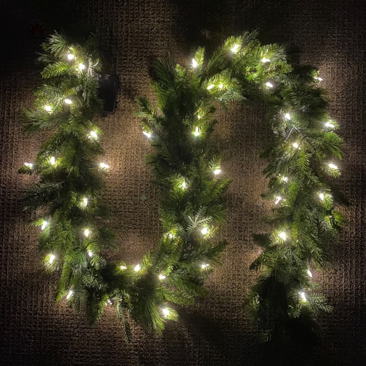 Green Artificial PVC PET Material Pine Needles Christmas Garland  For Stairs And Door