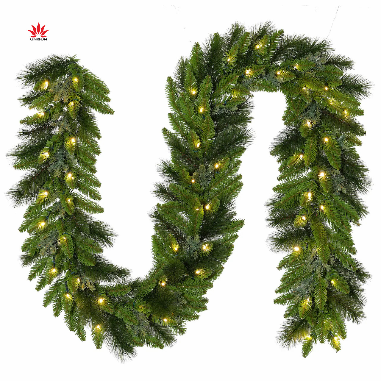 Green Artificial PVC PET Material Pine Needles Christmas Garland  For Stairs And Door