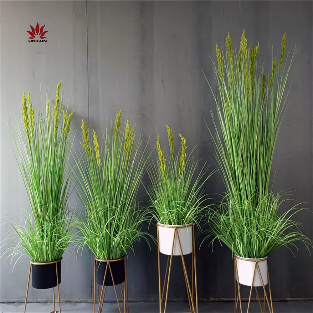 Indoor Artificial Onion Dog Tail Grass foxtail reed grass decoration plant  With Pot