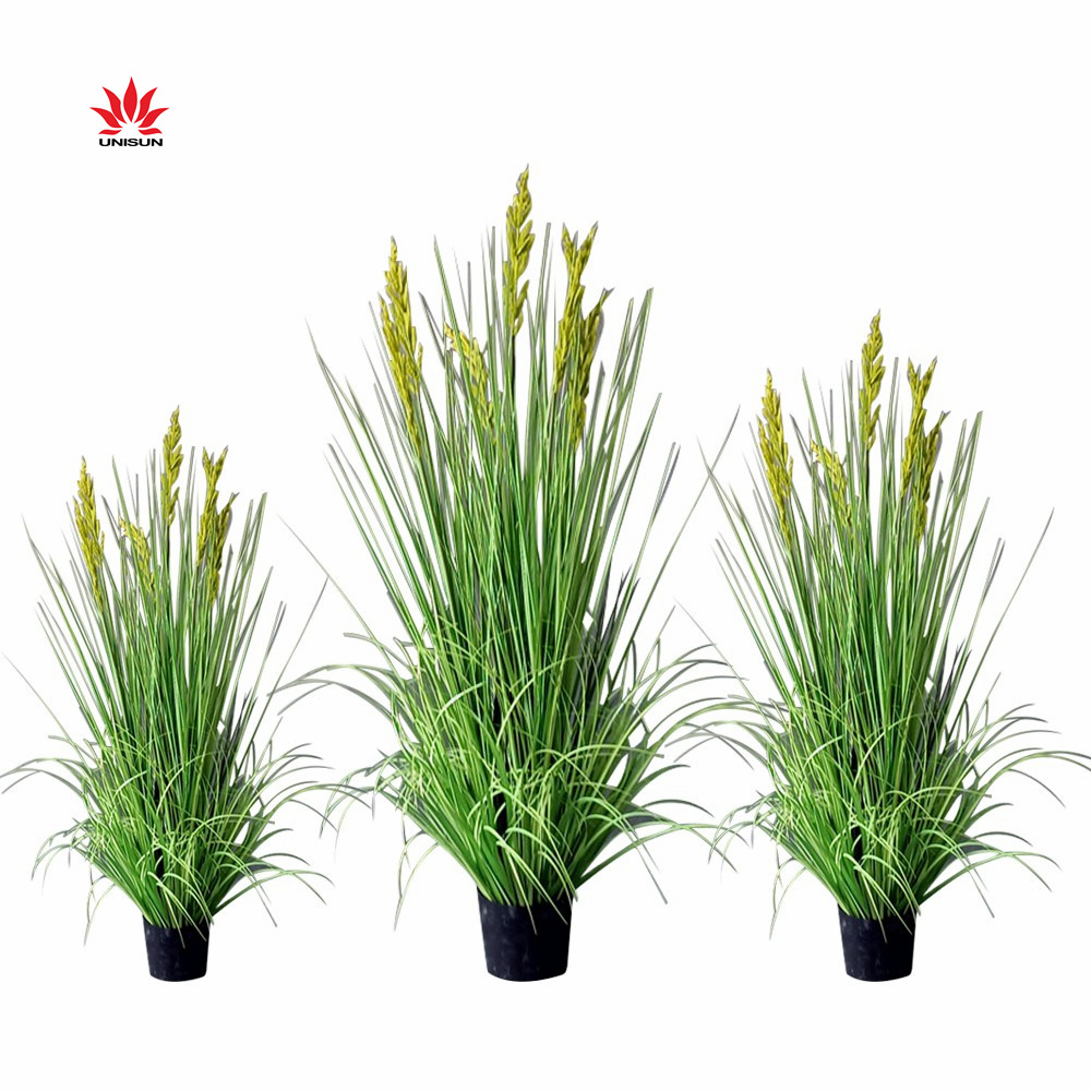 Indoor Artificial Onion Dog Tail Grass foxtail reed grass decoration plant  With Pot