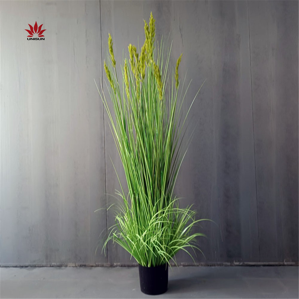 Indoor Artificial Onion Dog Tail Grass foxtail reed grass decoration plant  With Pot