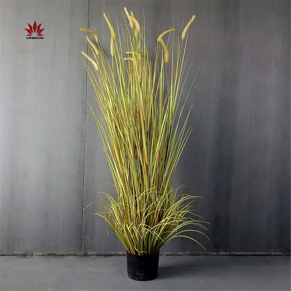 Decoration Handmade Artificial Reed Plant Onion Grass with Pot China Manufacturer