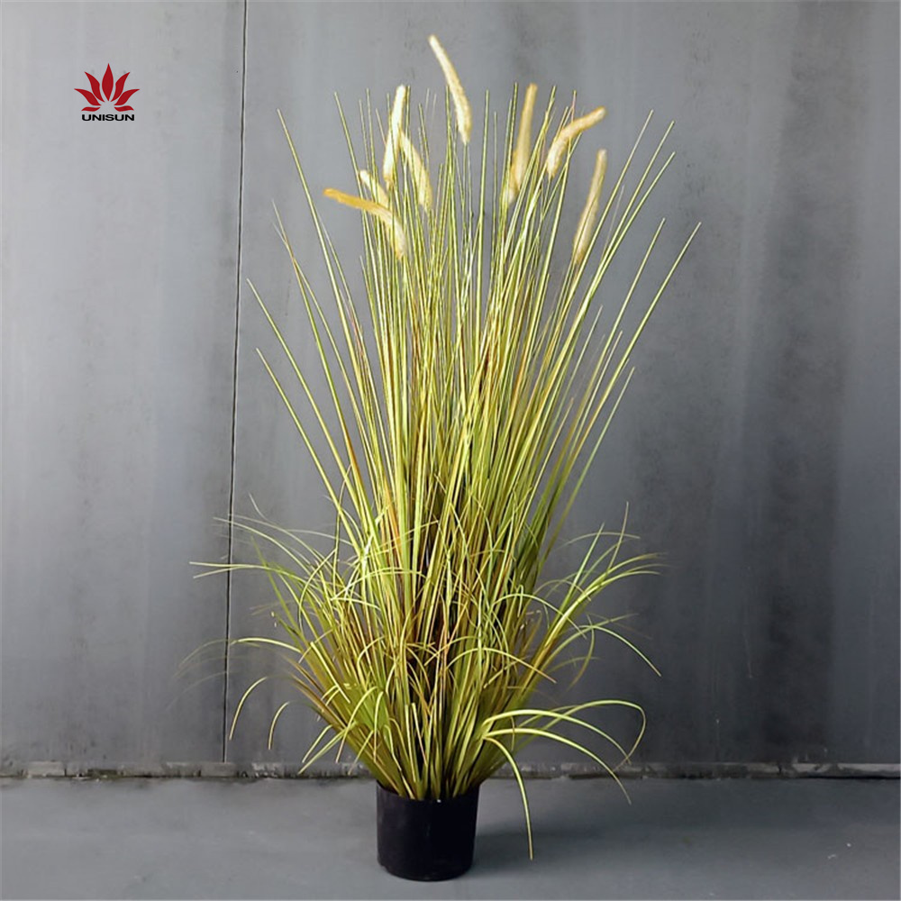 Decoration Handmade Artificial Reed Plant Onion Grass with Pot China Manufacturer