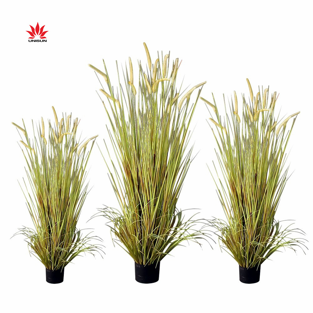 Decoration Handmade Artificial Reed Plant Onion Grass with Pot China Manufacturer