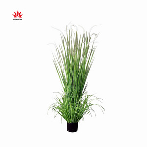 Factory High Quality Artificial Cattail Grass onion plants Potted Grass for Room Office indoor Decor