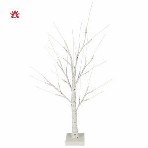 24"  Warm White LED Lighted bendable White Birch Christmas Twig Tree for indoor use