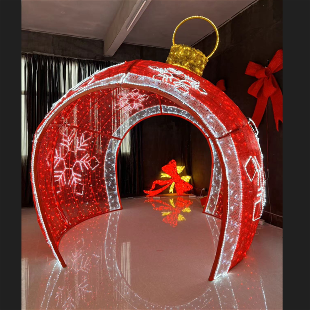 Giant 3d LED Arch Walk Through Big Christmas Pumpkin  Motif Lights for Park Garden Decorations