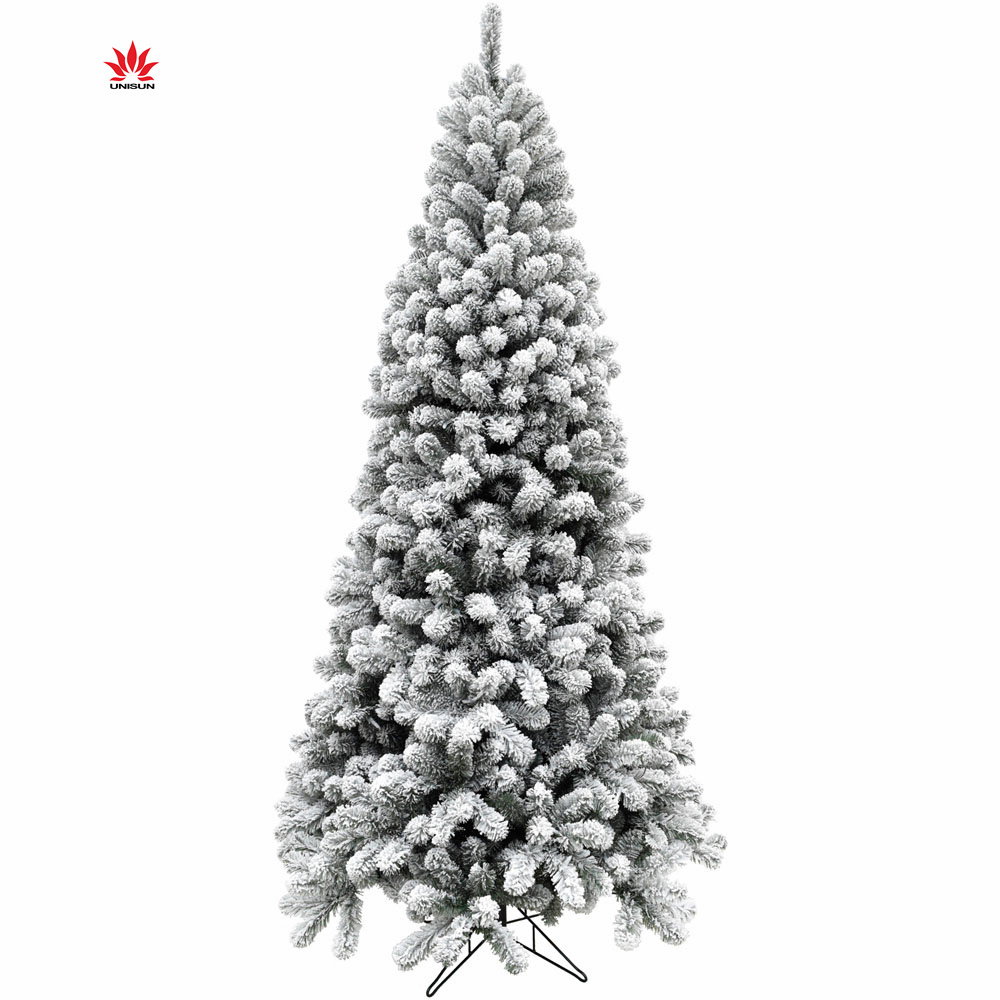 Wholesale Home Christmas Decoration Snow Christmas Tree Artificial PVC and PE Christmas Tree with flocked