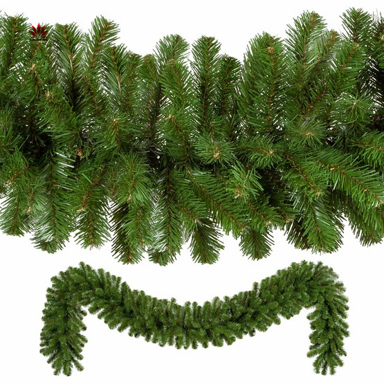 Green Artificial PVC PET Material Pine Needles Christmas Garland  For Stairs And Door