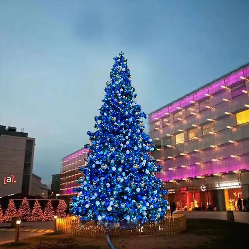 Metal Frame Giant Large Shopping Mall Outdoor Commercial Christmas Tree With Programmed Lighting Decoration