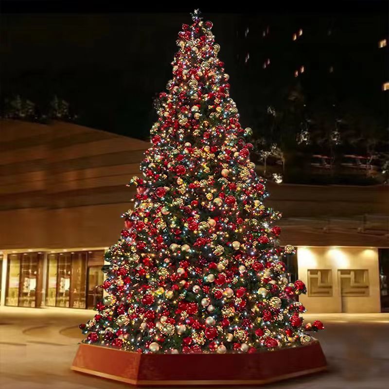 Metal Frame Giant Large Shopping Mall Outdoor Commercial Christmas Tree With Programmed Lighting Decoration