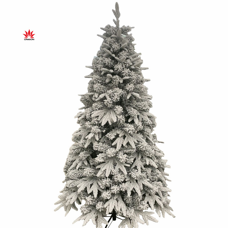 Wholesale Home Christmas Decoration Snow Christmas Tree Artificial PVC and PE Christmas Tree with flocked