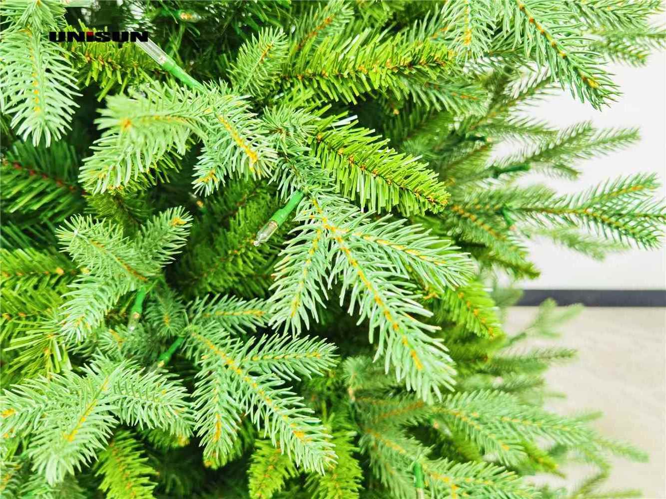 7FT Appalachian Fir Deluxe One Plug Electric Pole To Pole Color Changing Led Prelit Pvc Pe Artificial Christmas Tree