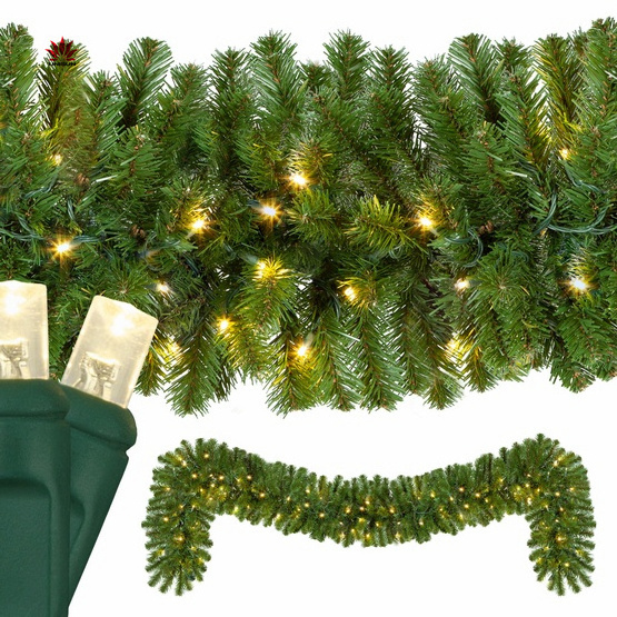 Green Artificial PVC PET Material Pine Needles Christmas Garland  For Stairs And Door