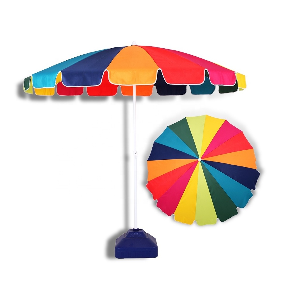 OEM Logo Printed Beach Umbrella Big Size  Anti-UV Sun Umbrella  Outdoor Beach Umbrella With Tilt