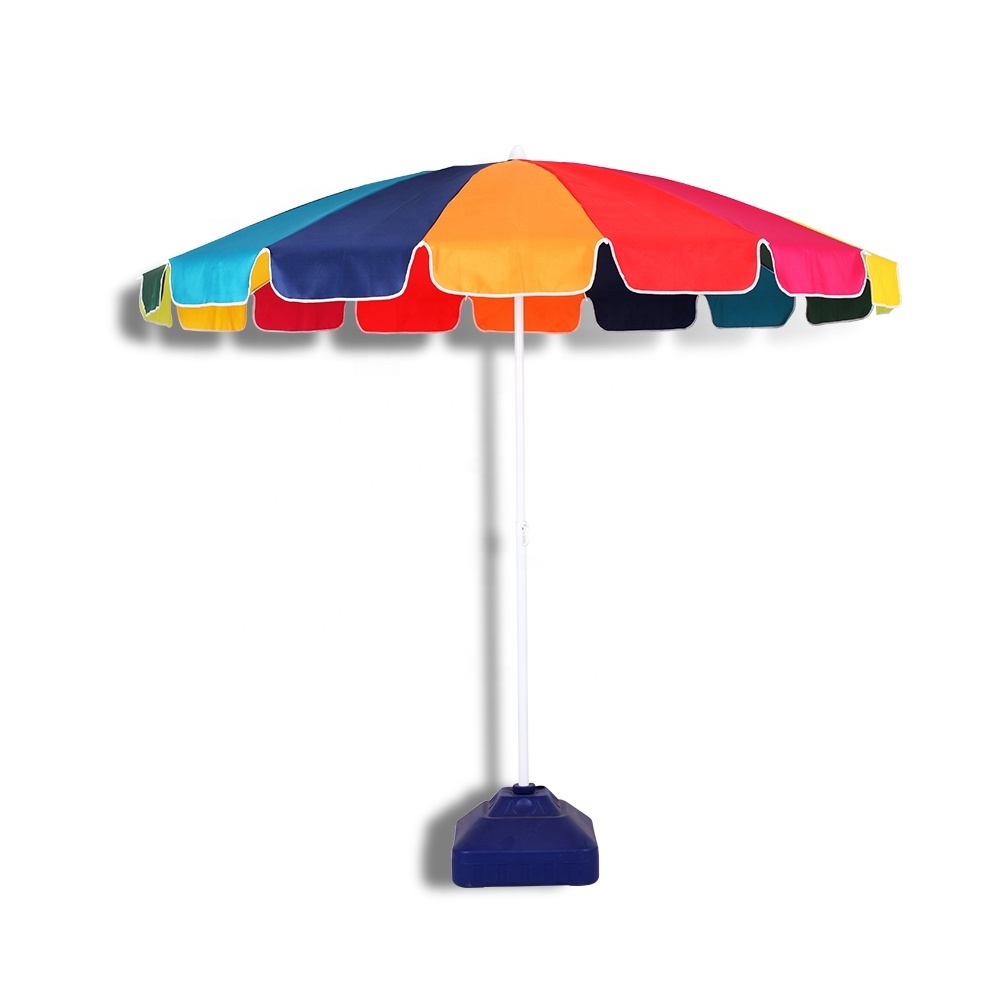 OEM Logo Printed Beach Umbrella Big Size  Anti-UV Sun Umbrella  Outdoor Beach Umbrella With Tilt