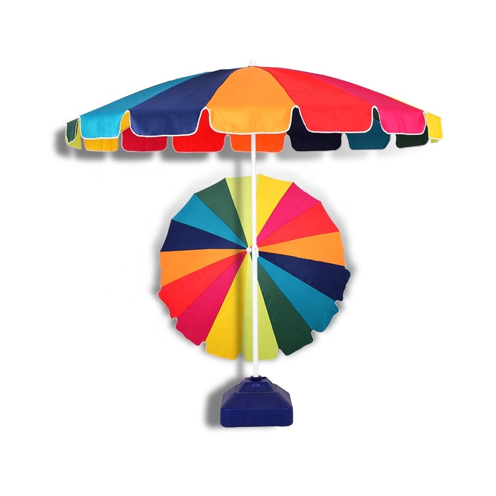 OEM Logo Printed Beach Umbrella Big Size  Anti-UV Sun Umbrella  Outdoor Beach Umbrella With Tilt