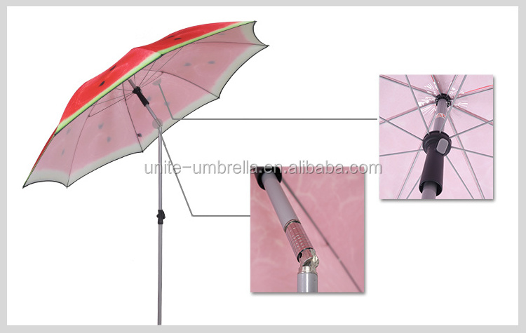 2023 Hot Sale Watermelon heat transfer beach umbrella