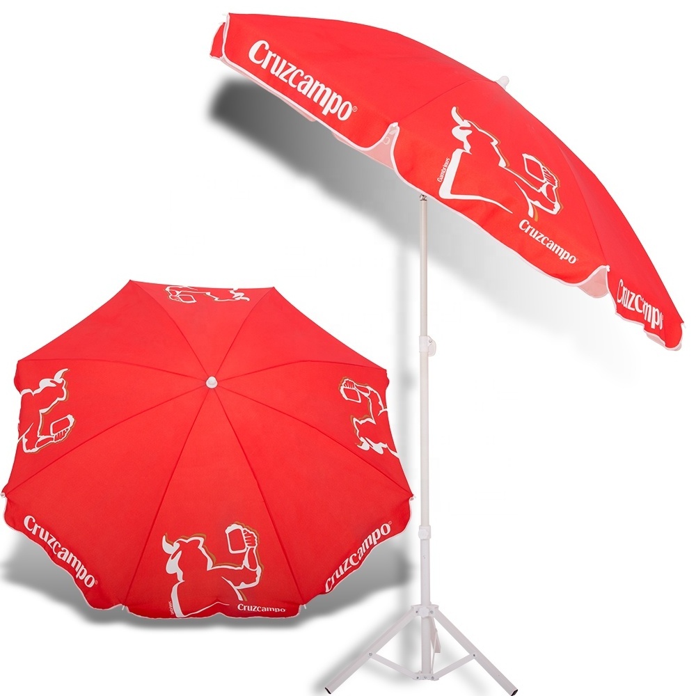 Custom logo printing sun outdoor advertising garden beach umbrella beach outdoor umbrella