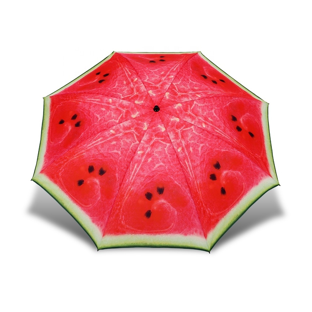 Hot Sale Watermelon Design Parasol Beach Umbrella Anti-UV Sun Umbrella Potable Beach Umbrella