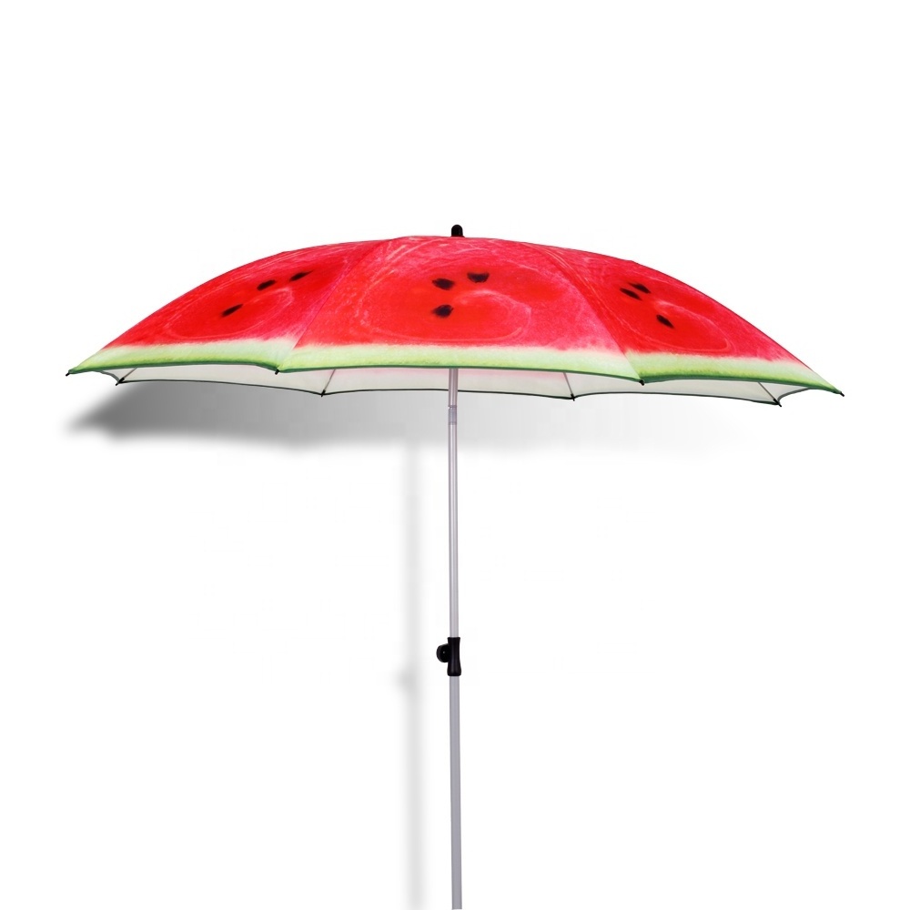 Hot Sale Watermelon Design Parasol Beach Umbrella Anti-UV Sun Umbrella Potable Beach Umbrella