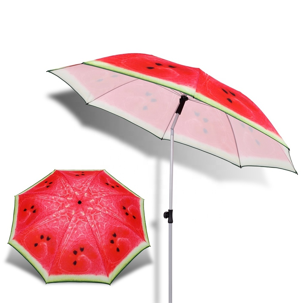 Hot Sale Watermelon Design Parasol Beach Umbrella Anti-UV Sun Umbrella Potable Beach Umbrella