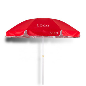 OEM Logo Printed Parasol Beach Umbrella Outdoor  Advertising Umbrella Anti-UV Beach Umbrella