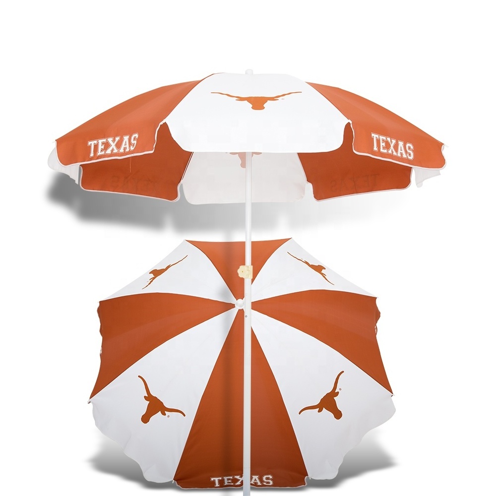 OEM Logo Printed Parasol Beach Umbrella Outdoor  Advertising Umbrella Anti-UV Beach Umbrella