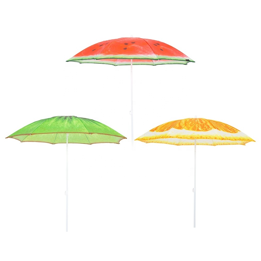 Manufacture OEM Beach Umbrella Sunshade Giant Parasol Umbrella Watermelon Design Beach Umbrella