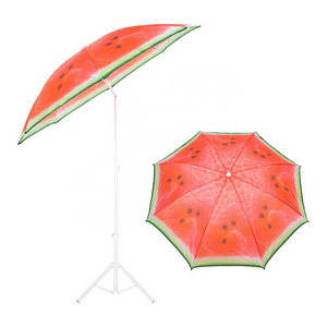 Manufacture OEM Beach Umbrella Sunshade Giant Parasol Umbrella Watermelon Design Beach Umbrella