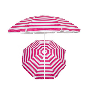 Open Diameter 180cm 170T Polyester With silver coating  Beach Umbrella Cheap Umbrella Pink stripe