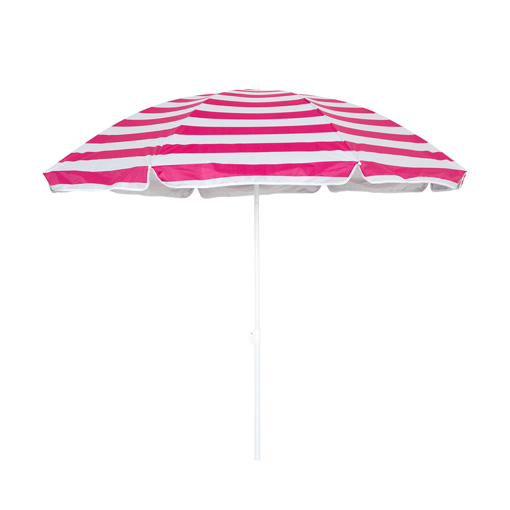 Open Diameter 180cm 170T Polyester With silver coating  Beach Umbrella Cheap Umbrella Pink stripe