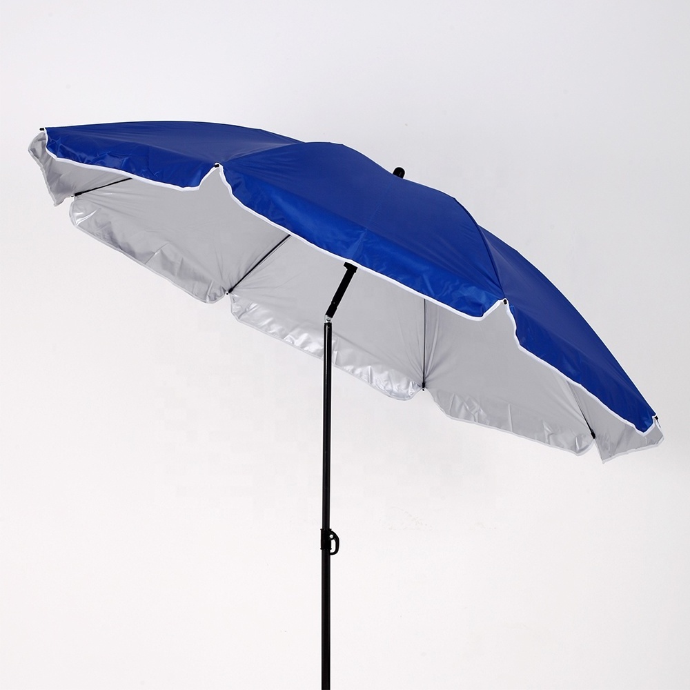 Solid Color Blue Sun Umbrella Customized Umbrella Parasol Big Size  Beach Umbrella