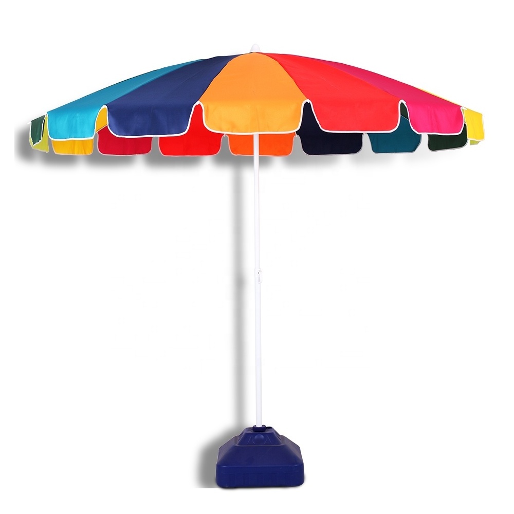 6ft Rainbow Beach Umbrella Sunshade with Tilt