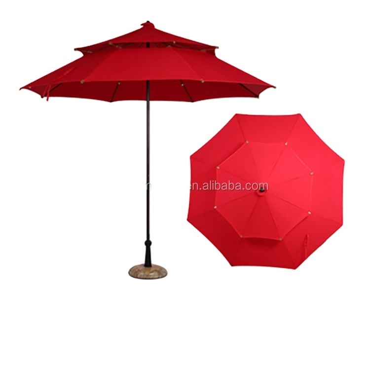 Korea garden umbrella double layer fibreglass umbrella L-c010